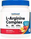Nutricost L-arginín komplex (Fruit Punch, 60 Servings) - Gluten Free, Non-GMO