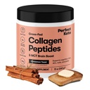 Perfect Keto Collagen Peptides Protein Powder with MCT Oil, Hydrolyzed Collagen, Typ I & III Supplement, Gluten Free Grass Fed, Low Carb, Keto Coffee Creamer, Collagen for Women & Muži, Škorica Toast