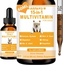 15 v 1 Multivitamín pre psy - Pes Multivitamínová Liquid Support Joint, Gut & Immune Health - Psie trávenie, srdce, pleť a zdravie - Vitamínové doplnky pre Puppy - Slanina