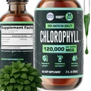 HERBIFY Chlorofylové kvapky - Tekutý chlorofyl na energetické zvýšenie a podporu imunitného systému - Vyrobené v USA - Chlorofyl Tekuté kvapky na detoxikáciu tela, vnútorný dezodorant a zlepšenie pokožky - 2 Oz
