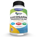 Zenesis Labs Glukozamín Sulfate + Chondroitín + MSM Kombinácia Joint & Cartilage Supplement 450 Kapsule (Bulk 90 Day Supply) 1500mg, 1200mg, 2000mg per Serving