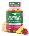 Plesne Tremella Hubové Gummy, zmiešané jahodové a citrónové príchute - Hubové bylinné doplnky Gummy pre dospelých podporuje kolagénovú syntézu, zdravú pokožku a zdravé starnutie - Beauty Gummies 60 Slúži