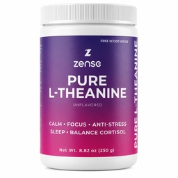 Pure L-Theanine Powder 100% [266gm-1,250 Servings] Natural L-Theanine Supplement - Iba 1 zložka, bez cukru, sója, filler, Melatonin, non-GMO, Vegan