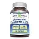 Amazing Formules Glucosamine Chondroitin MSM 1850 mg Per Serving Capsules Supplement 