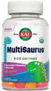 KAL MultiSaurus Multivitamínové Gummies, USDA Organic Multivitamín pre deti, zdravé kosti, Immune & Energy Support, Vegan & Gluten Free, žiadne umelé príchute alebo farby, 30 Servings, 60 Gummies