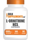 BulkSupplementments.com L-Ornithine HCl Kapsule - L-Ornithine hydrochlorid, L-Ornithine 1000mg - Aminokyseliny Supplement, Gluten Free, 2 Kapsule per Serving, 180 Počet (Pack of 1)
