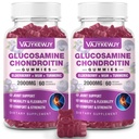 2 Balenia 2000 mg Glukozamín Chondroitín Gummy, Extra sila Glukozamín s chondroitínom MSM & Turmerica, Joint Suplement, Antioxidant Immune Support - 120 Gummies