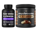 NutraChamps Pečeň Detox & Huba Powder - Kognition, Detox & Imunity Bundle