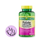 Generic Spring Valley Folate 1,333 μg DFE, Kyselina listová 800 μg, 400 tabliet - Dietary Supplement, Women's Health Boost, Metabolizmus & Heart Support - Bundle with+ Sticker Dri Store
