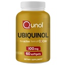 Qunol Ubichinol CoQ10 100mg Softgels, Ubichinol - Active Form of Coenzým Q10, Antioxidant pre zdravie srdca, zdravé hladiny krvného tlaku, užitočné pre Statin užívateľov, 60 Počet