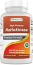 Najlepšie Naturals High Potency Nattokináza 4000 FU Per Serving/ 200 mg per Serving, 240 Vegetarain Capsulas. Non-GMO, Gluten Free.