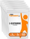 BulkSupplementments.com L-Glutamine Powder - Glutamine Supplement, for Recovery & Gut Health - Unflavred & Gluten Free, 5g (5000mg) per Serving, 1kg (Pack of 5) (11 lbs)