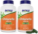 Teraz Chlórella 1000mg Tablety - 200 Počet (Pack of 2) - Prírodné Occuring Chlorofyl, Beta-karotén - Non-GMO, Vegan - Zelená Super Food Supplement pre ženy a mužov
