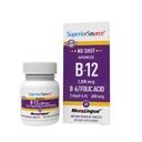 Superior Zdroj NO Shot Advanced B-12 2,000 mcg B-6 / Kyselina listová 600 mcg - Kyselina listová pre ženy a mužov - B Vitamíny Supplement podporuje Energy & Cell Health - 60 Sublingválne tablety na rozpúšťanie