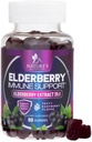 Brusnice Immune Support Gummies - Super Concentrated 35:1 Extract, Equivalent to 4200mg Elderberries - Sambucus Black Elder Berry Vitamín Supplement, Daily Support for Kids & Adults - 60 Gummies