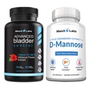 Advanced Bladder Control Doplnky pre ženy a mužov 60Ct + D Mannose Kapsule - Rýchle pôsobenie 1400 MG Extra sila DMannose pre zdravie močového mechúra 120 Ct