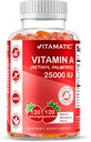 Vitamatic Cukor Bez obsahu vitamínu A 25000 IU Gummy (Retinyl palmitát) - prírodná jahodová aróma - 120 pektínové Gumičky (3 fľaše)