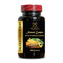 Vápnik Magnézium Complex - Fosfor vápenatý s vitamínom D-3 a bórom, Dusičnan mangánatý, podporné doplnky pre ženy a mužov, pre svalovinu a energiu - 1 fľaša 120 kapsúl