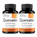 Sandhu's Quercetin Vegetarian Capsulas Supplements 120 Counts (Pack of 2) 