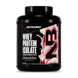 NutraBio 100% Srvátkový proteín Izolačný proteín Prášok, 25g Proteín s kompletným Aminokyselinovým profilom, sója a lepidlo bez, Nízky Carb a Nízke kalórií Srvátkový proteín prášok, Jahodová zmrzlina, 5 Lbs.