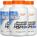 Lekársky BEST, (3 balenia Glukozamín Chondroitín MSM s OptiMSM, 240 Veggie Caps