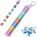 Pill Box Organizátor, Prenosné týždenné pilulky Box, 7 deň 1 Časy denne Kompartments Tablet Organizátor Box, Rainbow kovové pilulky držiak vodotesné pilulky s Keychain pre vonkajšie cestovné kemping práce