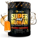 ALPHA LION Superhuman Pre Workout Powder, Beta Alanine, L-Taurine & Tri-Source Kofeín pre udržateľnú energiu a zameranie, Oxid dusnatý a Citrulín pre čerpadlá (21 Servings, Orange Gainsicle)