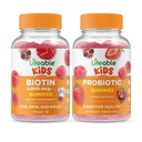 Životaschopné biotín deti + probiotikum 2 miliarda CFU deti, Gummies Bundle - veľké ochutnávky, vitamín doplnok, bez lepku, bez GMO, žuvacie Gummy