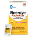 Globe Electrolyte Replacement Tablety pre rýchlu hydratáciu a zotavenie cvičenie (500 tabliet, 250 paketov z 2) pre športovcov, pešiu turistiku a športy, cestovné pakety s kľúčovými živinami pre optimálnu vytrvalosť