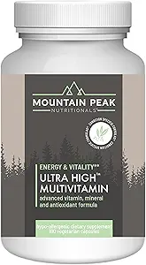 Horský vrchol Nutritionals Ultra vysoký multivitamín pre mužov a ženy - s vitamínmi A, B12, B6, C, D, E, horčík, zinok, kyselina listová, tráviace enzýmy a probiotiká (180 Vegetariánskych kapsúl)