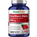 NusaPure Hawthorn Berry 20:1 Extract, 500 mg Equivalent to 10 000 mg 180 Veg Caps, Vhodné pre Vegetarians, Vegan, Non-GMO Dietary Supplement