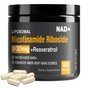 NAD Supplement - NAD+ with Nicotinamide Riboside (NR) a Resveratrol Quercetin 900mg Pure Organic NAD Plus for Cellular Repair Healthy Aging Brain Function, 80 Kapsule