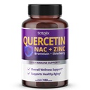 SOTALIX Supplement Premium Quercetin 98% Vysoká čistota s hypromelóza, zinok, vitamín D3 2000 IU, bazy - Kardiovaskulárna respirácia Imunitná podpora pre dospelé deti - 180 dní