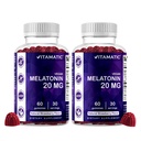 Vitamatický melatonín 20 mg Gummy pre dospelých, 30 Servíry - 60 gróf - Non-Habit formovanie doplnok (Pack of 2)