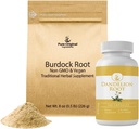 PURE ORIGINAL INGREDIENTS Burdock Root Extract Powder and Dandelion Root Capules Bundle, prášok a kapsuly, Alwasy Pure, Lab- Overené