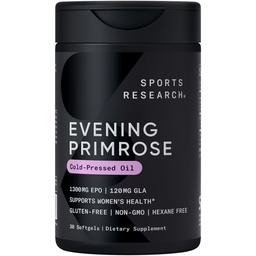 Športový výskum večerné Primrose doplnok od Cold Pressed Oil - Softgels pre ženy a zdravie kože - Gluten Free & Non-GMO GLA - High Potency 1300mg, 30 Gróf