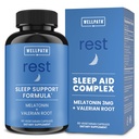 WellPath Rest Valeriána Root Sleep Aid pre dospelých s Melatonin & L-Theanine 