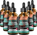 2000MG Lipozomálne glutatiónové tekuté kvapky, ultra vysoká absorpcia, prírodná detoxikácia, imunitný systém a kožný supprot*, L-glutatión, vitamín C a kyselina hyalurónová, alternatíva kapsúl, 12.12 OZ