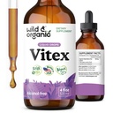 Wild & Organic Vitex Tinture - Vitex Chasteberry Supplement for Women - Liquid Chaste Tree Berry Extract for Good Mood - Vegan, Cukor & Alkohol-Free Herb Drops - 4 fl oz