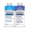 Genexa Clean Cold & Flutime Daytime + Nighttime Forease Relief, Farbivo Free, 0% Artificial Additives, Acetaminophen Fever Reducer, Cough Supresant, Antihistaminikum, Organic Blueberry Flavor, 12 fl oz (2 balenia)