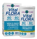 Vital Planet - Vital Flora Probiotiká pre mužov, 60 miliárd CFU, 60 rôznych kmeňov, 7 Organic Prebiotics, Muži