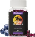 Tanking Gummies, Tanning Supplement for Adults Woman & Men, Daily Tanning Gummies for Skin Health & Pigmentation, Non-GMO, Vegan, Blueberry Flavor, 60 Gummies