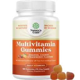 Silné denné multivitamínové guličky pre dospelých - wellness zmes vitamínu D A C E B12 Zinok a biotín - dospelý vitamín Gummy pre energiu a imunitné zdravie - non-GMO lepidlo bez a Halal - 180 Gummy