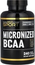 California Gold Nutrition Sport, Micronized BCAA, rozvetvený reťazec aminokyselín, 240 Veggie Kapsule
