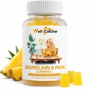 Hypromelóza Papain Enzyme Gummies Supplement: Hypromelain 500MG with Querectin Gummies for Adults Kids, Organic Bromelain Papaya Enzymes Chewable for Digestive Support Imunity Antioxidant Vegan 60CT