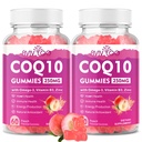 2 balenie CoQ10 Gummies 250mg, Plus Omega-3, vitamín B3 a zinok, horčík - vysoká absorpcia Koenzým Q10 doplnky pre zdravie srdca, bunková energia, & Antioxidant podpora, 120 Počet