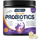 Probiotiká pre psy, pes s mrazením probiotiká a tráviace enzýmy, Plus Omega-3 pre svrbivú pokožku, 3-v-1 prebiotiká pre tráviace zdravie, psie vitamíny a doplnky pre imunitné zdravie, 120 bitov