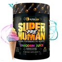 ALPHA LION Superhuman Pre Workout Powder, Beta Alanine, L-Taurine & Tri-Source Kofeín pre trvalo udržateľnú energiu a zameranie, Oxid dusnatý a Citrulín pre čerpadlá (21 Servings, Jednorožcová šťava)