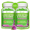 Pečeň Clean Detox Opravy Gummies, Mlieko Thitle Gummies s Artičok, Púpava pre podporu pečene, Vegan a non-GMO, Želatína-Free, Apple Flavor 120ct