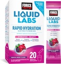 Force Factor Liquid Labs Beauty, Hydratácia paket pre silnejšie vlasy, koža a nechty. Elektrolyty v prášku s kyselinou hyalurónovou, biotínom a ceramidmi. Tropical Berry Flavor, 20 Stick Balíčky